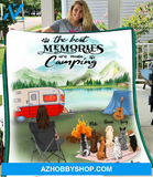 Personalized Mother's Day Gift For Dog Mom - Mom and 7 Dogs Personalized Camping Fleece Blanket - The best memories are made camping - Gift ideas for dog moms