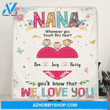 Personalized Mother's Day Gift For Grandma - 3 Kids Fleece Blanket - Nana You'll Know That We Love You