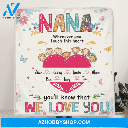 Personalized Mother's Day Gift For Grandma - 7 Kids Fleece Blanket, Full Option - Nana You'll Know That We Love You - O94LLH