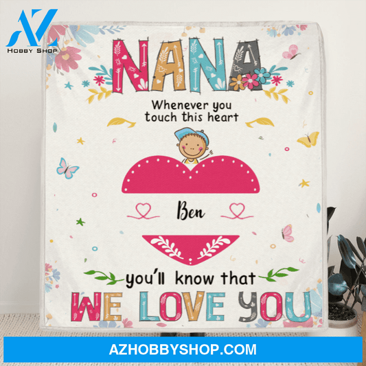 Personalized Mother's Day Gift For Grandma - 1 Kid Fleece Blanket - Nana You'll Know That We Love You