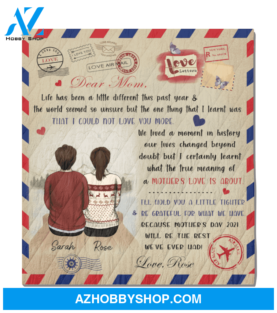 Personalized Mother's Day Gift From Daughter To Mom - Mom and 1 Daughter Handwritten Letter Blanket - Meaningful messages for Mother’s day - 9AGFF3