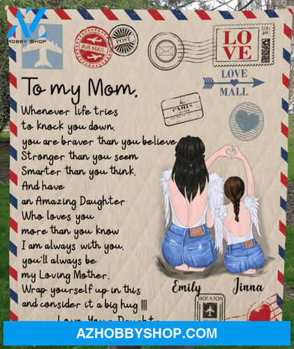 Personalized Mother's Day gift from daughter to mom - Mom & Daughter personalized hand written blanket - Meaningful messages for mother’s day