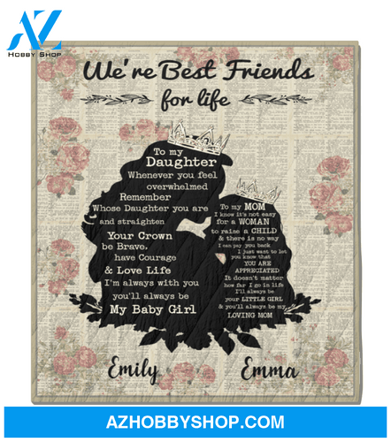 Personalized Mother’s Day Gift From Daughter To Mom - Mom and Daughter Vintage Blanket - We're Best Friend For Life - Best mother’s day gift ideas