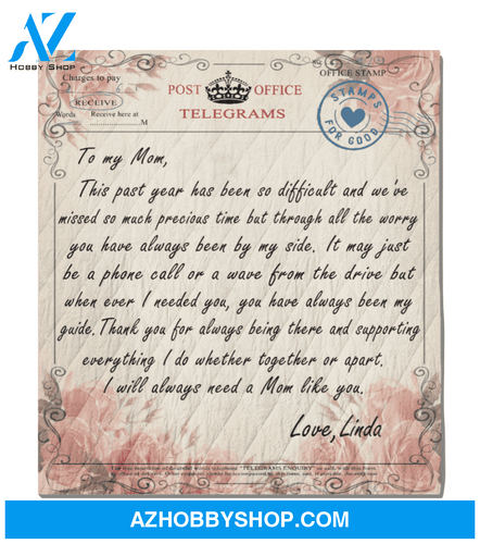 Personalized Mother’s Day Gift From Daughter/Son To Mom - To My Mom Personalized Handwritten Letter Blanket - Meaningful messages for mother’s day