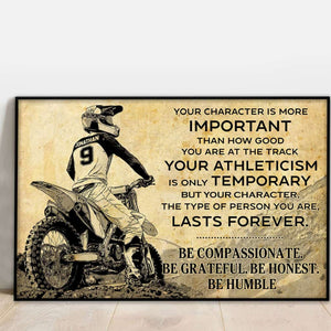 Personalized Motocross Poster, Canvas with custom Name & Number, Vintage Style, Dirt Bike Gifts NTB0129B03DP