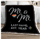 Personalized Mr And Mr - LGBT Blanket Gift For Couple LGBT Birthday Gift Bedding Couch Sofa Soft And Comfy Cozy