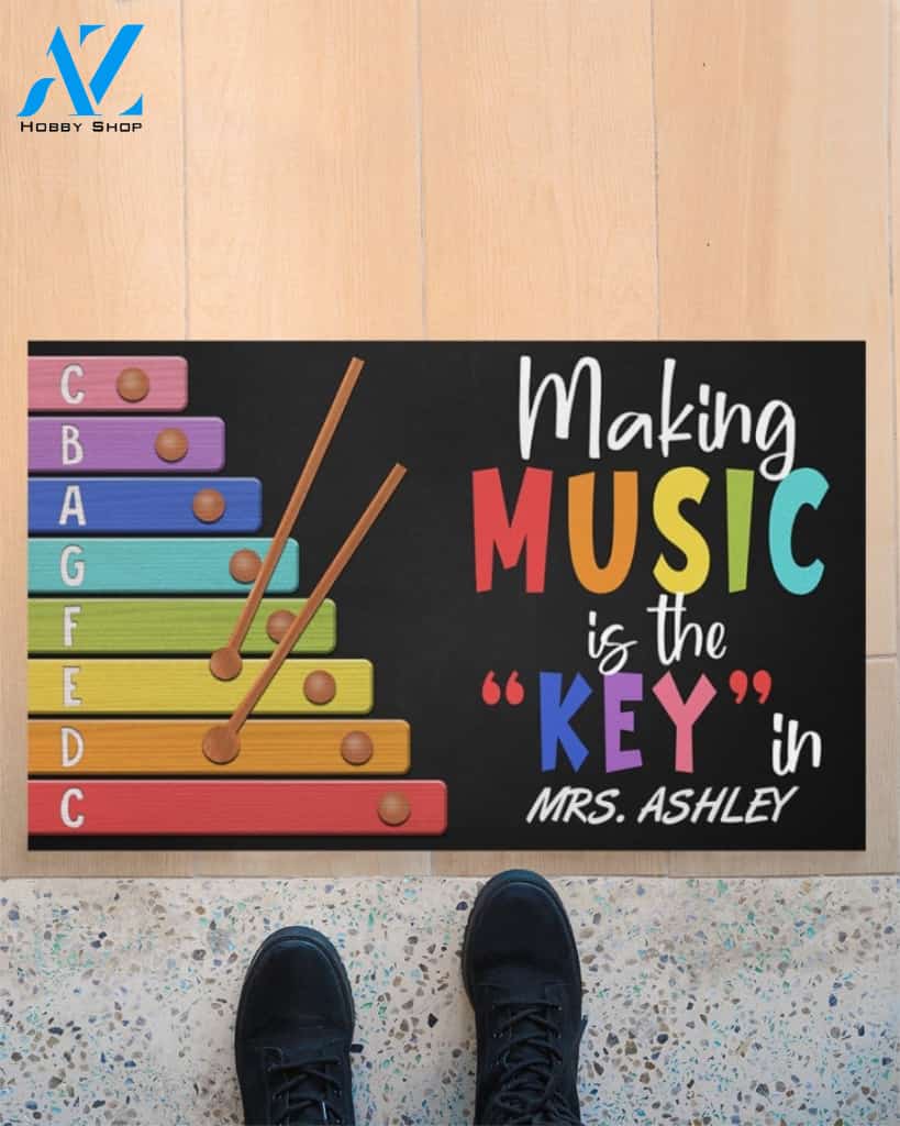 Personalized Music Making Music Is The Key Indoor And Outdoor Doormat Gift For Teacher Student Decor Warm House Gift Welcome Mat Back To School