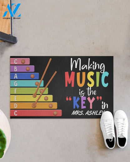 Personalized Music Making Music Is The Key Indoor And Outdoor Doormat Gift For Teacher Student Decor Warm House Gift Welcome Mat Back To School