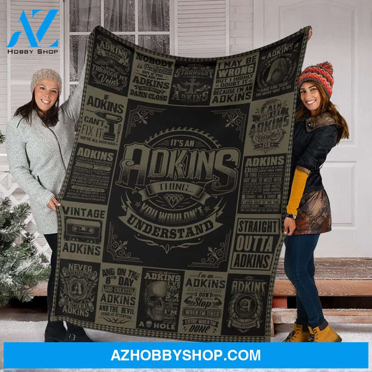 Personalized Name Adkins Fleece Blanket