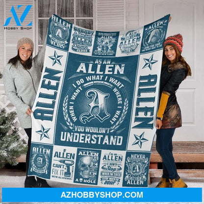 Personalized Name Allen Fleece Blanket