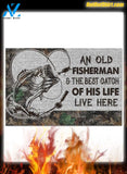 Personalized Name An Old Fisherman And The Best Catch Of His Life Here Doormat