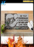 Personalized Name An Old Fisherman And The Best Catch Of His Life Here Doormat