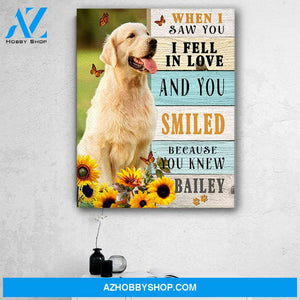 Personalized Name And Photo Dog When I Saw You Canvas Print Wall Art - Matte Canvas 1