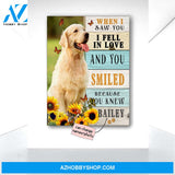 Personalized Name And Photo Dog When I Saw You Canvas Print Wall Art - Matte Canvas 1