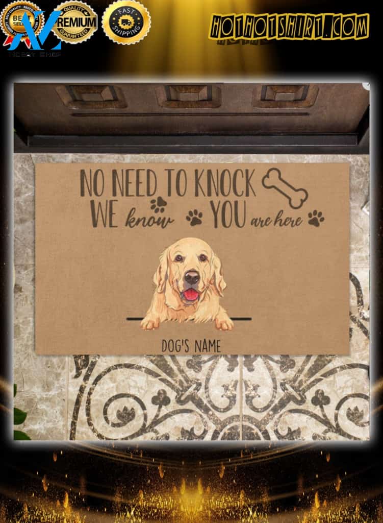 Personalized name dogs no need to knock we know you are here doormat