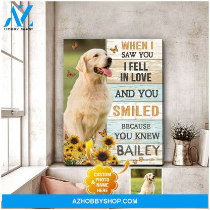 Personalized Name Photo When I Saw You Canvas Wall Art Decor