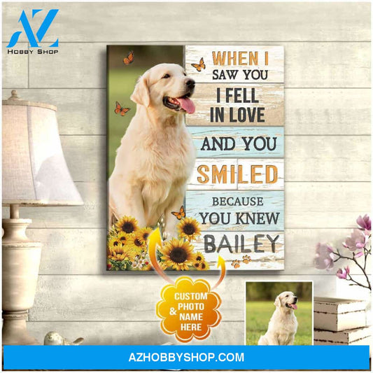 Personalized Name Photo When I Saw You Canvas Wall Art Decor