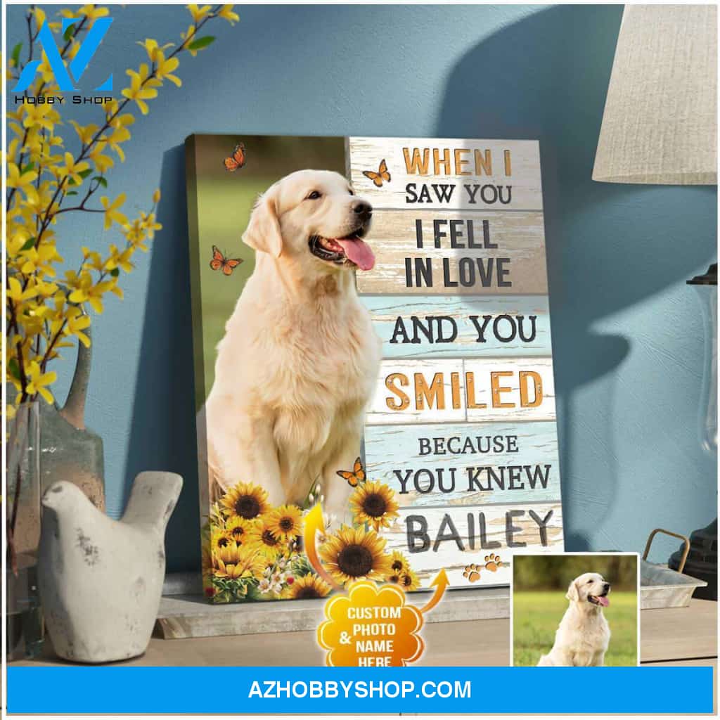 Personalized Name Photo When I Saw You Canvas Wall Art Decor