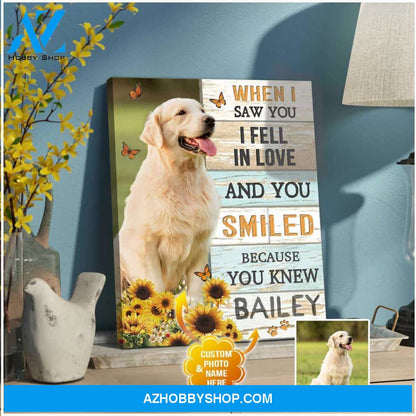 Personalized Name Photo When I Saw You Canvas Wall Art Decor