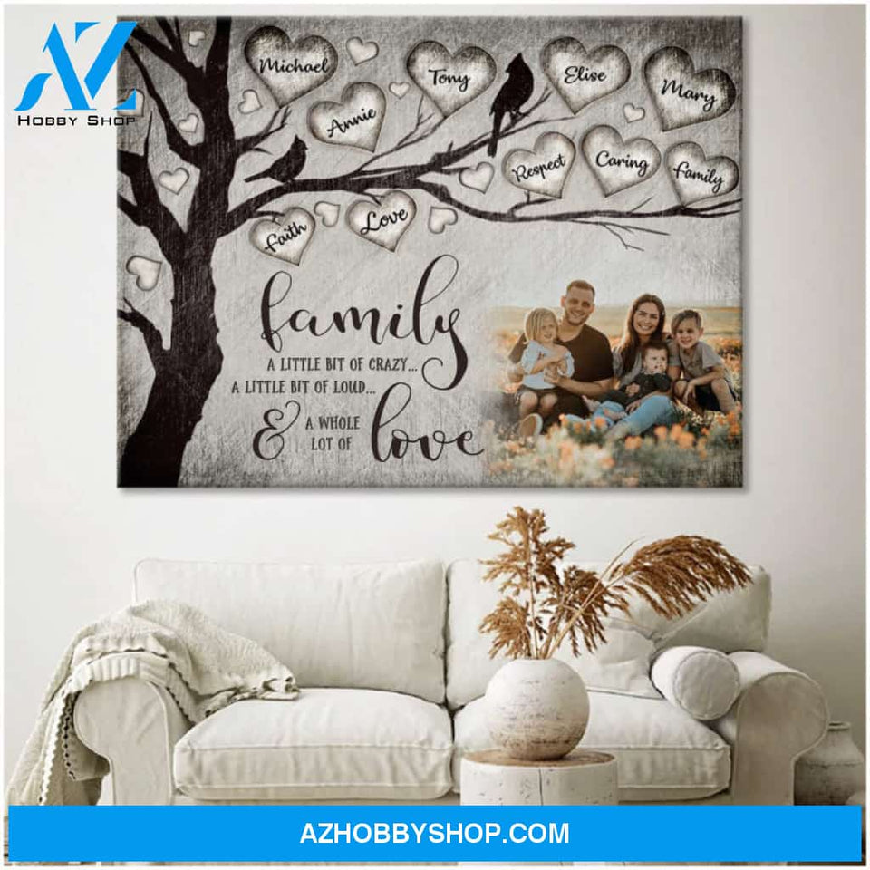 Personalized Name Sign Family Wall Decor Beautiful Heart Tree Canvas Print Ohcanvas