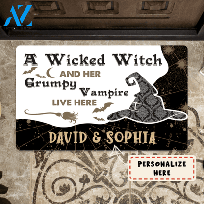 Personalized Names A Wickes Witch Doormat, Halloween Doormat