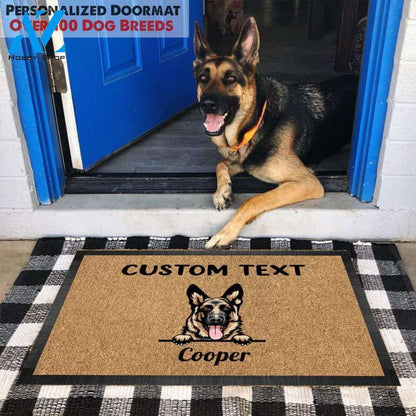 Gosszy - Personalized No Need To Knock We Know You're Here, all guest must be approved by the dog, Dog mat custom, Pawprints Doormat, dog doormat, dog gift, dog mat, custom dog - Dog mat custom