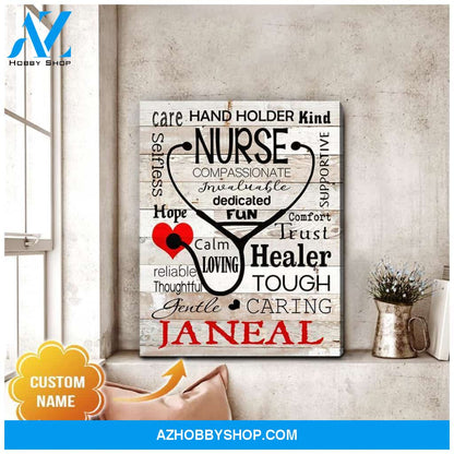 Personalized Nurse Name Wall Art Canvas