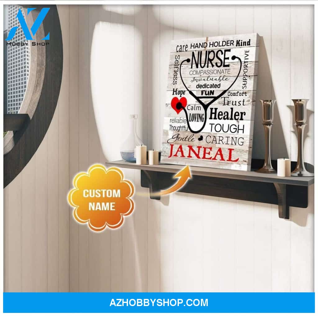 Personalized Nurse Name Wall Art Canvas