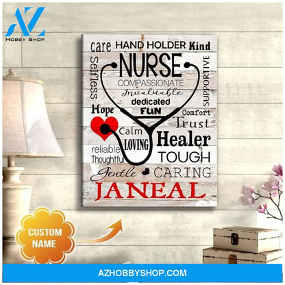 Personalized Nurse Name Wall Art Canvas