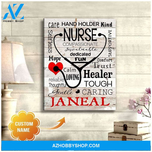 Personalized Nurse Name Wall Art Canvas