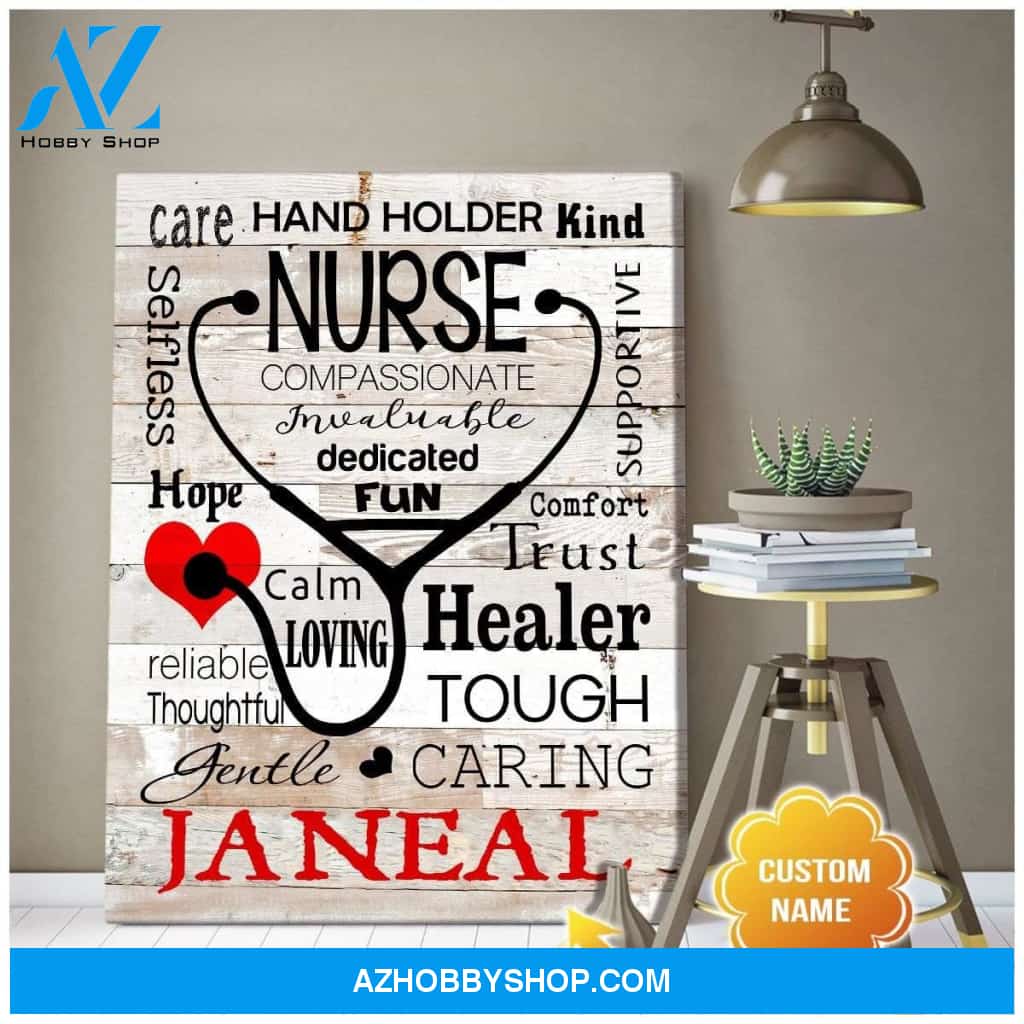 Personalized Nurse Name Wall Art Canvas