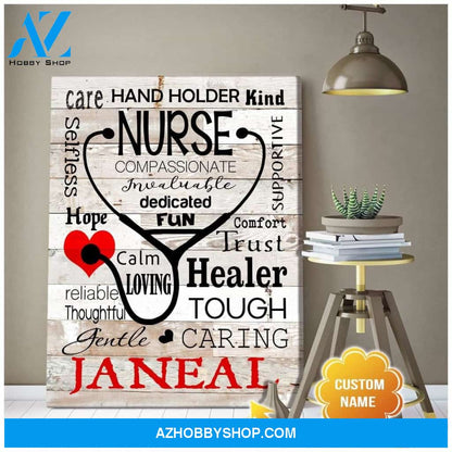 Personalized Nurse Name Wall Art Canvas