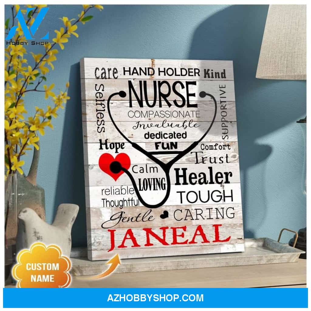 Personalized Nurse Name Wall Art Canvas