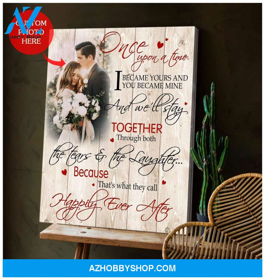 Personalized Once Upon A Time Wedding Photo Wall Art Canvas