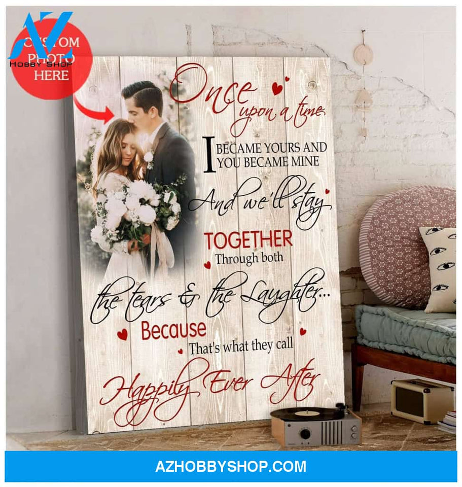 Personalized Once Upon A Time Wedding Photo Wall Art Canvas