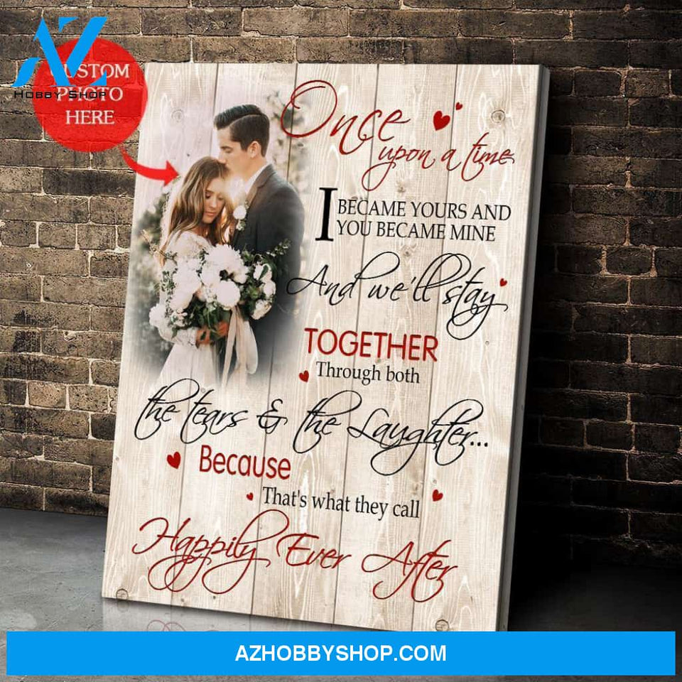 Personalized Once Upon A Time Wedding Photo Wall Art Canvas