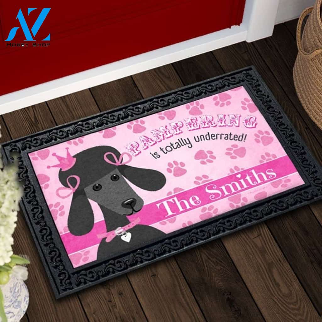Personalized Pampered Poodle Doormat - 18" x 30"