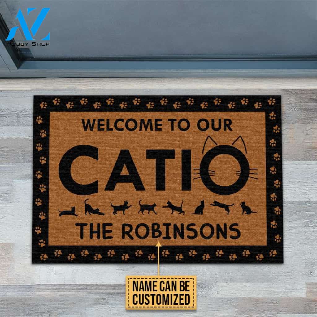 Personalized Patio Cat Welcome To Our Catio Custom Doormat