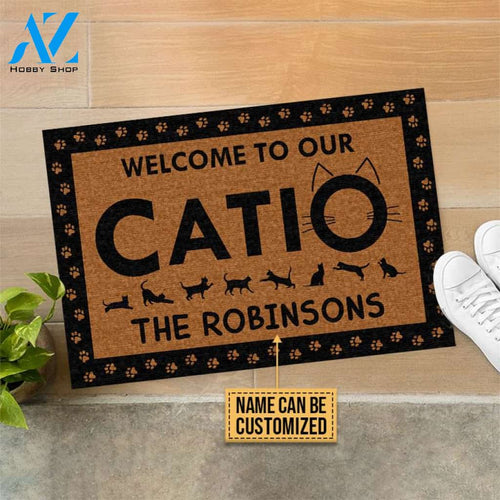 Personalized Patio Cat Welcome To Our Catio Custom Doormat