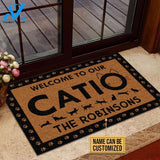 Personalized Patio Cat Welcome To Our Catio Custom Doormat | WELCOME MAT | HOUSE WARMING GIFT