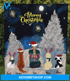 Personalized pet blanket - Gift for cat dog mom, cat dog lovers - Mom & 4 Pets Winter camping quilt