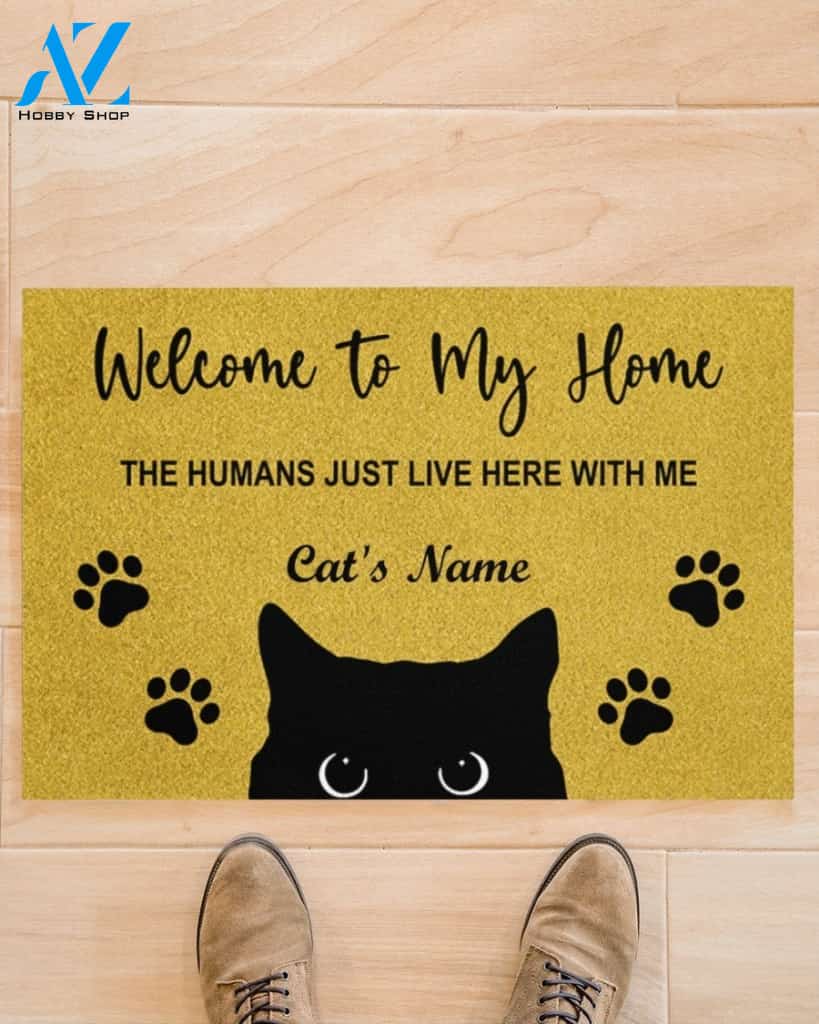 Personalized Pet Doormat, Custom Name Cat Doormat, Welcome To The Cat Home, Cat Lovers Doormat