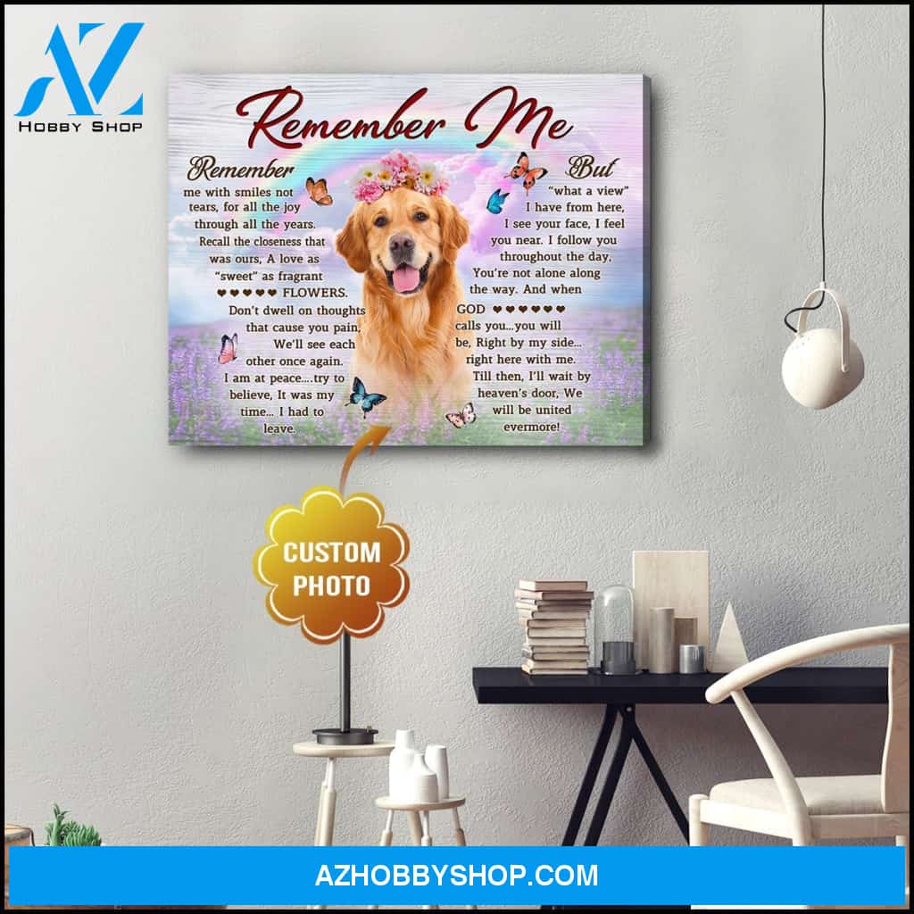 Personalized Pet Photo Remember Me Canvas Wall Art Decor