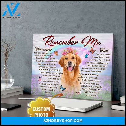Personalized Pet Photo Remember Me Canvas Wall Art Decor