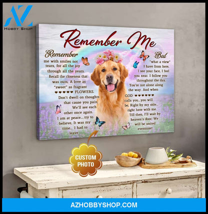 Personalized Pet Photo Remember Me Canvas Wall Art Decor