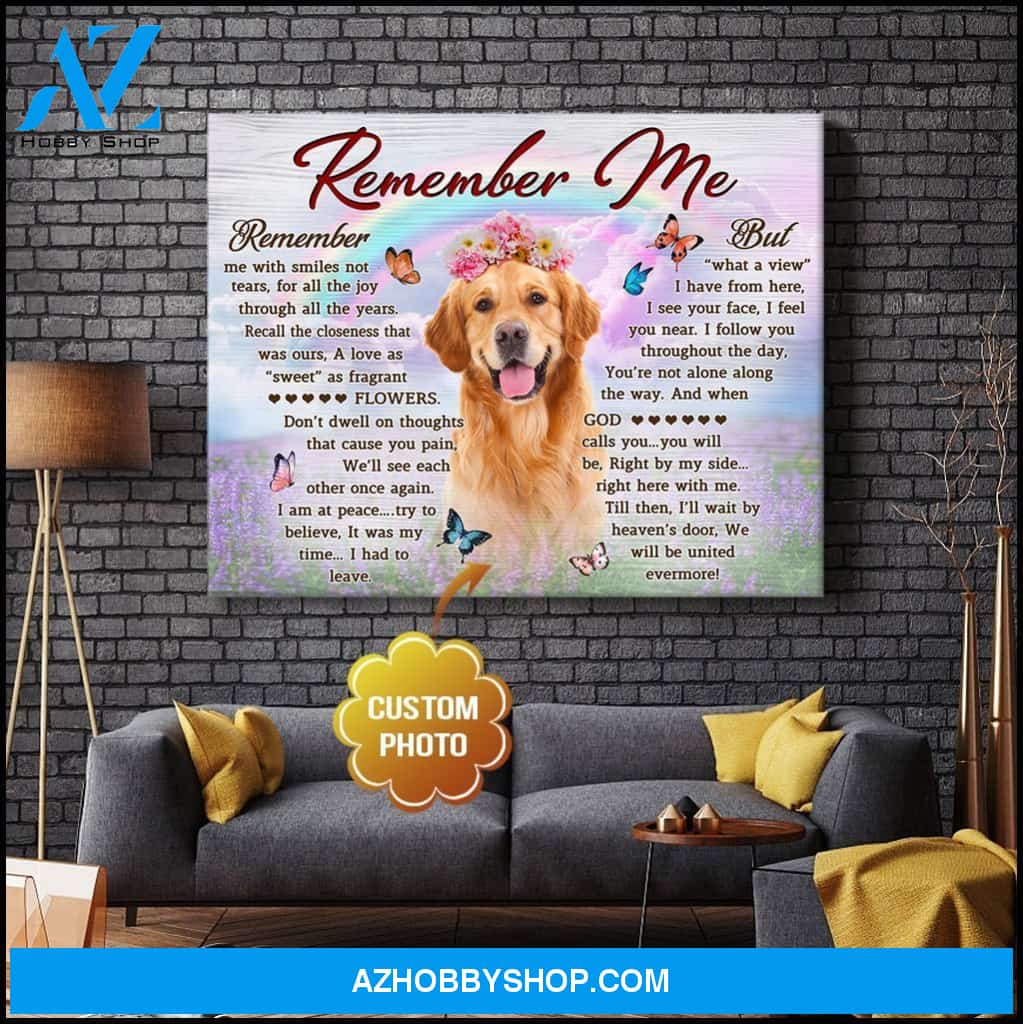 Personalized Pet Photo Remember Me Canvas Wall Art Decor