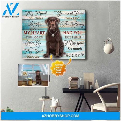Personalized Photo and Name Dog My mind still talks Canvas Wall Art Decor