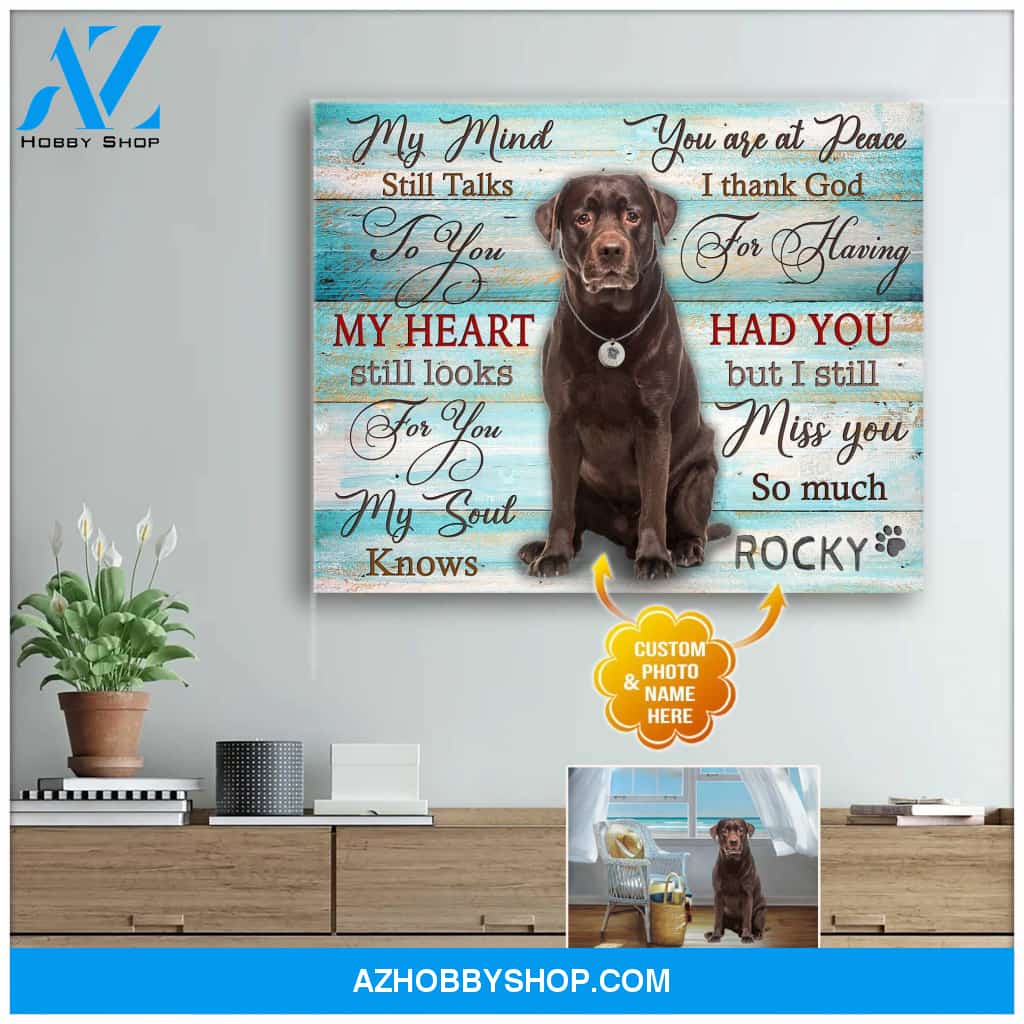 Personalized Photo and Name Dog My mind still talks Canvas Wall Art Decor