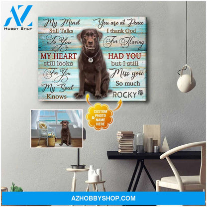 Personalized Photo and Name Dog My mind still talks Canvas Wall Art Decor