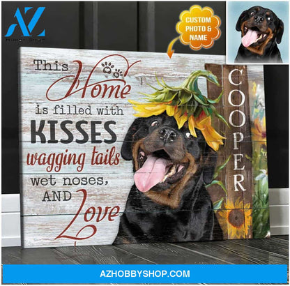Personalized Photo and Name Dog This home is filled Wall Art Canvas Decor